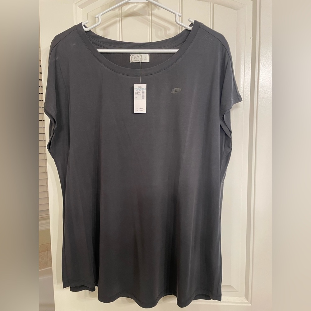 Gray Short Sleeve Top